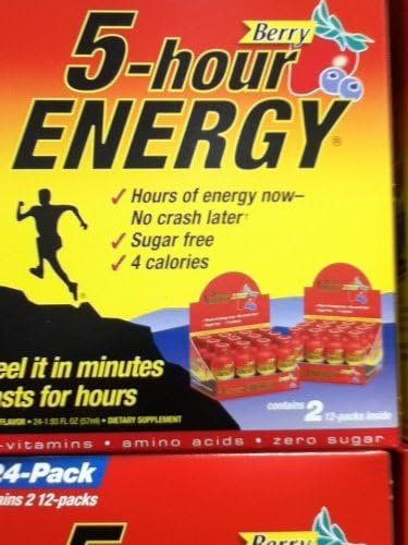 5 Hour Energy Shot Berry 12 Pack of 2 Ounce Bottles Brown