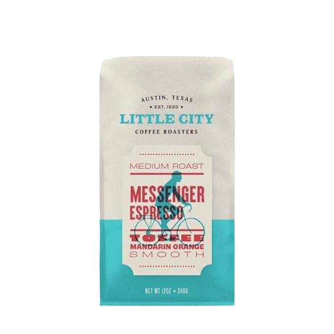 Messenger Espresso - Roasted by Little City Coffee Roasters - Freshly Ground Coffee - 5 Pound Bag