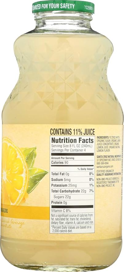 Santa Cruz Organics Lemonade 36x 32OZ