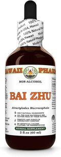 Bai Zhu (Atractylodes Macrocephala) Dry Rhizome Glycerite Made in Hawaii All Natural Vegan Lab Tested Alcohol-Free Liquid Extract - 2 fl.oz