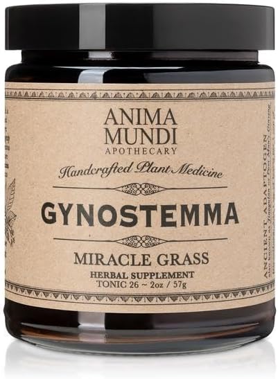 Anima Mundi Apothecary Gynostemma - Wild Grown Jiaogulan Leaf for Tea - Natural Source of Nutrients Antioxidants Vitamins and Minerals - Longevity Tea Leaves (2oz / 57g)