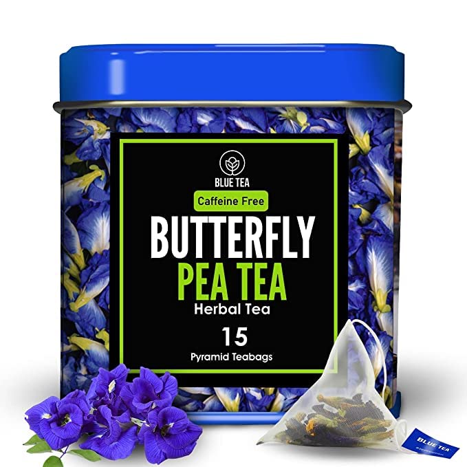 BLUE TEA – Combo - Butterfly Pea Flower Tea (15 Tea Bags) + Butterfly Pea Flower Tea (0.35 Oz) + Butterfly Pea Flower Tea (30 Tea Bags) - Herbal Tea - Gluten Free - Eco-Conscious Packaging