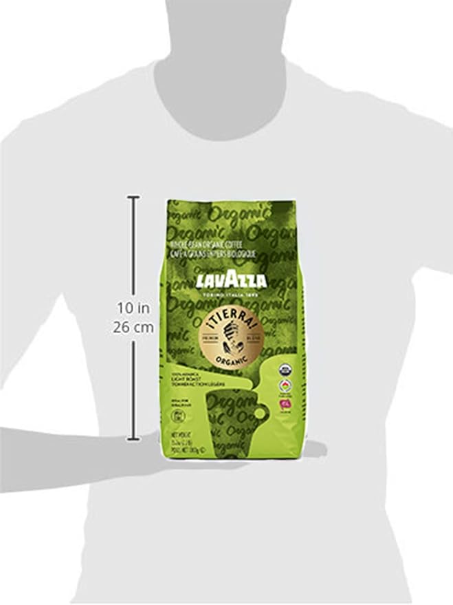 Lavazza ¡Tierra Organic for Planet Whole Bean Coffee Light Roast 100% Arabica 2.2 lb Bag (Pack of 6)