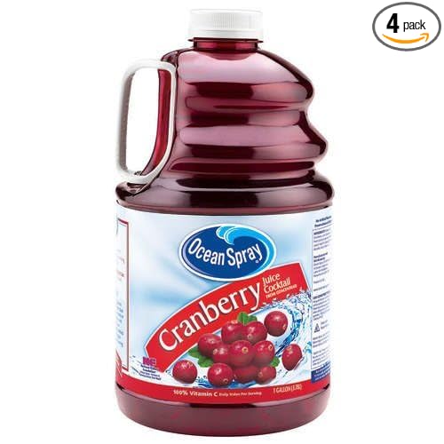 Ocean Spray Cranberry Cocktail - 1 gallon bottle - CASE PACK OF 4
