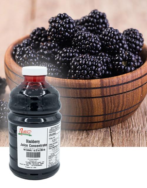 Nature Blessed 100% Pure Blackberry Fruit Juice Concentrate - 1 Quart (1/32 fl oz bottle) Applications: Excellent for Home Wine Making Brewing Distilling Smoothies Mead Jelly