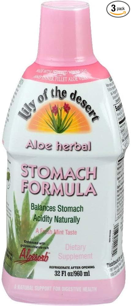Lily Of The Desert Aloe Vera Juice Stomach Formula 32 Ounce - 3 per case.