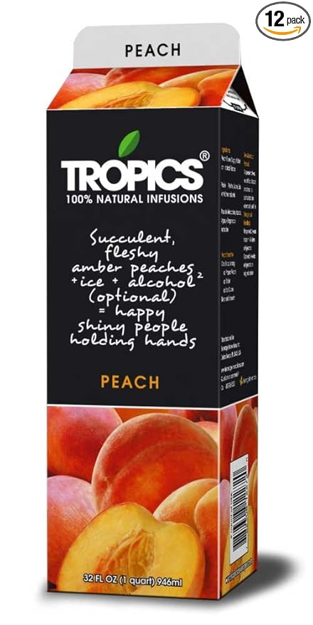 Tropics Peach Drink Mix 32 Ounce -- 12 per case.