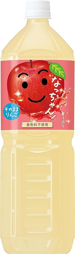 Nacchan Apple Juice 1.5L (Pack of 5) Value Pack Japanese Apple Fruit Juice Drink MADE IN JAPAN