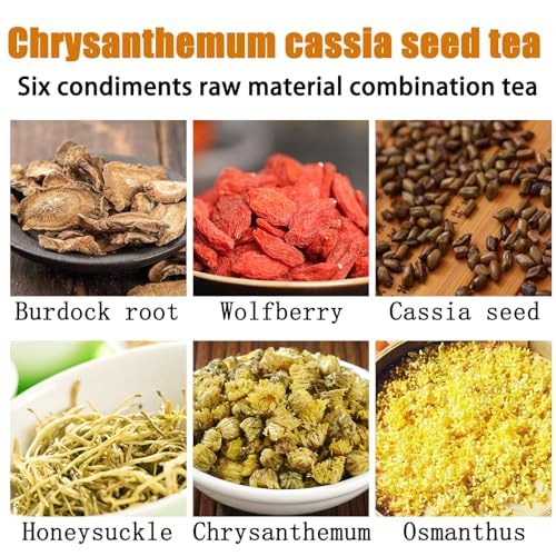 Liver Tea Formula - Goji Berry Tea Chrysanthemum Liver Tea Chrysanthemum Cassia Seed Tea Té de Hígado Crisantemo Té de Semillas Chinese Herbal Tea 60Pcs/2Bags