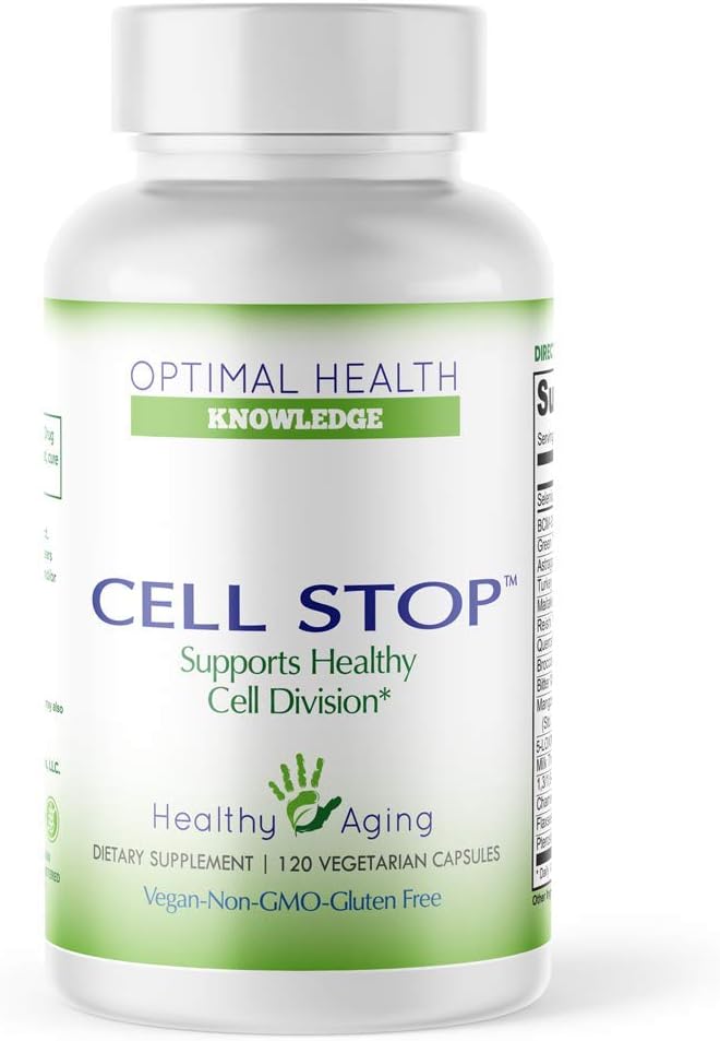 CELL STOP - Powerful Cell Division Support Propriety Blend includes Curcumin Green Tea Reishi Mushroom Turkey Tail Mushroom Broccoli Extract 13/16 Beta Glucan and Others - 120 Veggie Capsules