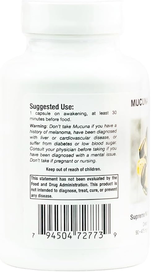 Supreme Nutrition Mucuna Supreme 90 Pure Cowhage Vegetarian Capsules