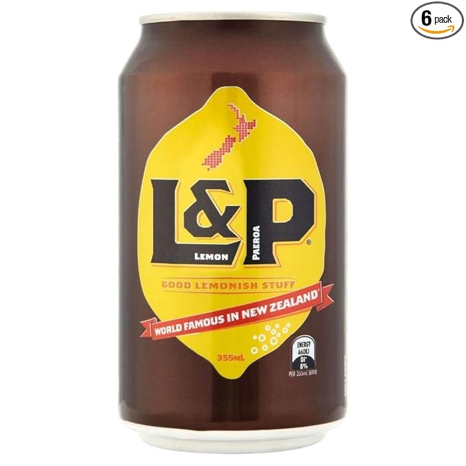 L&ampP Lemon &amp Paeroa Soft Drink (355ml) - Pack of 6