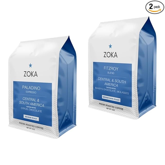 Bean Box Sampler - Roasted by Zoka 2-Pack Freshly Ground Coffee Gourmet Coffee