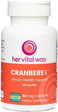 Cranberex - Cranberry Pills for Women and Men - Cranberry Supplement with 36mg PAC - Cranberry Extract Capsules for Urinary Tract Health and Kidney Care - 60 Veg Capsules