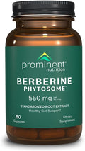 Prominent Nutrition Berberine Phytosome - Up to 9.6X Superior Absorption - Standardized Berberine for Digestive Gut &amp Heart Health Support - Non-GMO Vegan &amp Gluten-Free - 60 Capsules (60 Ser