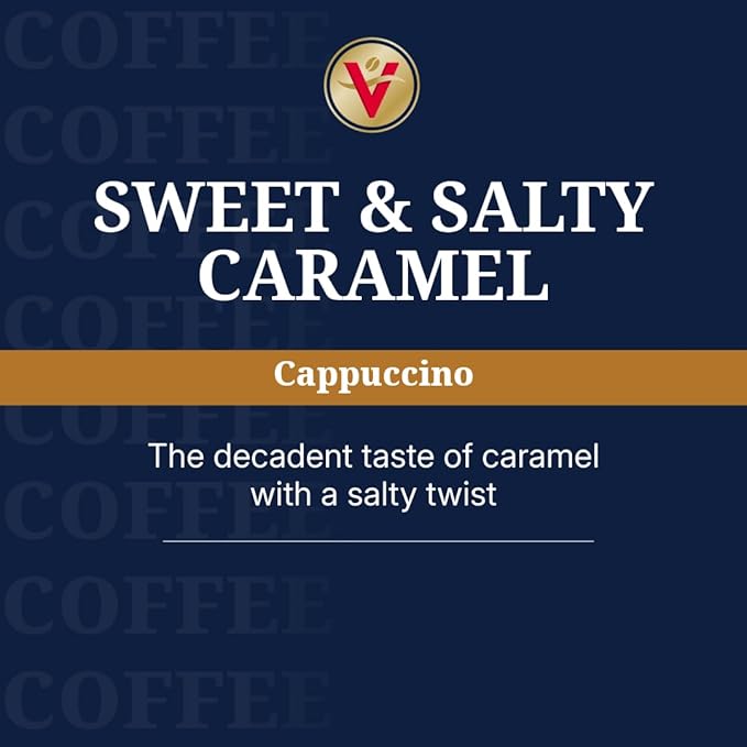 Victor Allen's Coffee Sweet and Salty Caramel Flavored Cappuccino Mix 42 Count Single Serve K-Cup Pods for Keurig K-Cup Brewers Brewers (Packaging May Vary)