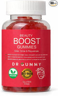 Beauty Boost Gummies – Collagen + Hyaluronic Acid for Skin Hydration Support Antioxidant Blend Resveratrol CoQ10 Astaxanthin Hair Skin Nails 60 Gummies