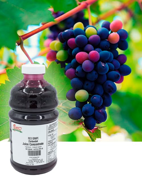 Nature Blessed 100% Pure Zinfandel Red Grape Fruit Juice Concentrate - 4 Quarts (4/32 fl oz bottles) Great for Home Vintners Home Brewers Mead Smoothies or Making Jelly