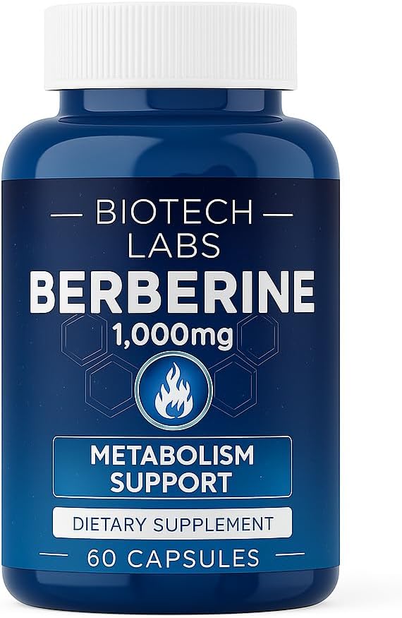 Berberine 1000 mg with Bitter Melon and Banaba Leaf – Herbal Supplement 60 Capsules