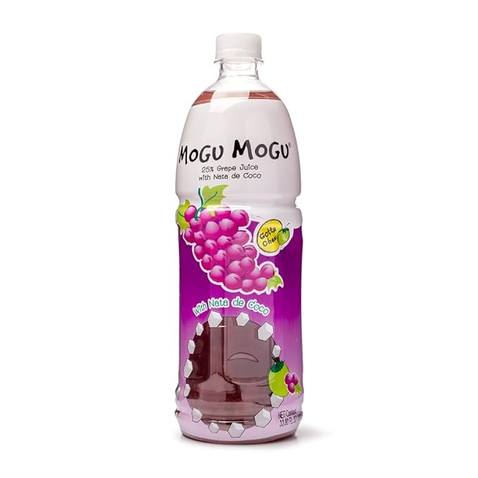 [Pack of 7] [Free Measuring Spoon] Mogu Mogu Juice with Nata De Coco - 33.8 Fl Oz Large Family Size (7 Mixed Flavor) 320 ml