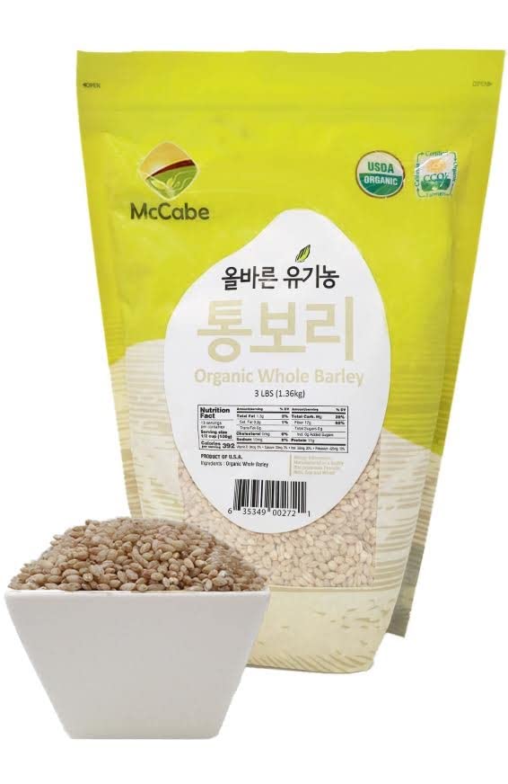 McCabe Organic Regular Pearled Barley - Pearled Barley Organic | Rich with Fiber &amp Minerals | USDA and CCOF Certified | Product of USA | 3Lbs (Pack of 2)