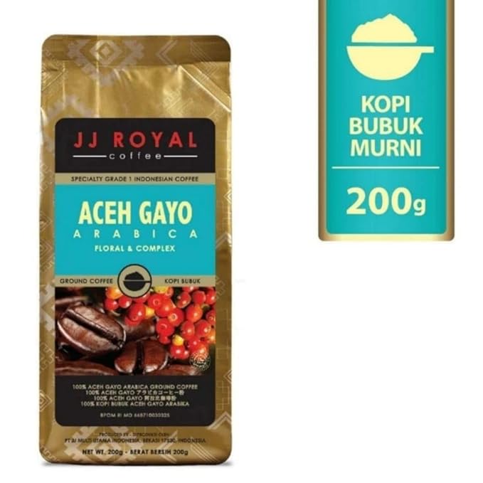 JJ Royal Coffee Aceh Gayo Arabica 200g Ground Coffee (Pack of 2)