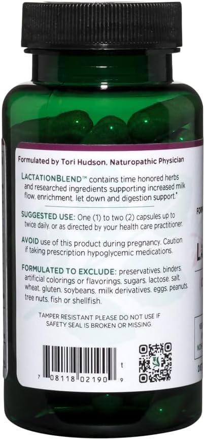 Vitanica LactationBlend Lactation Supplement for Increased Breast Milk Supply and Flow Organic Breastfeeding Support with Fennel Milk Thistle Fenugreek and More Non-GMO Vegan 60 Capsules
