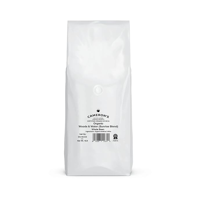 Cameron's Coffee Roasted Whole Bean Coffee Organic Woods &amp Water 4 Pound