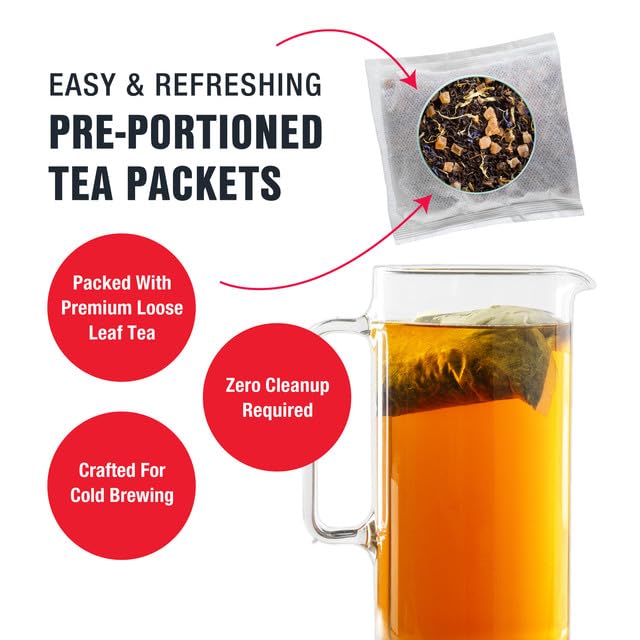 Tiesta Tea - Passion Berry Jolt Cold Brew Loose Leaf Raspberry Passion Fruit Black Tea High Caffeinated Cold Brew Packets Makes 64 oz Pitcher Per Bag (Pack of 10)