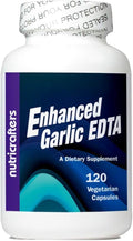 Enhanced Garlic EDTA -1 bottle of 120 capsules - 1000mg High Potency Calcium Disodium EDTA Formula - No Magnesium Stearate or Aluminum Containing Zeolite - Made and Independently Tested in the USA