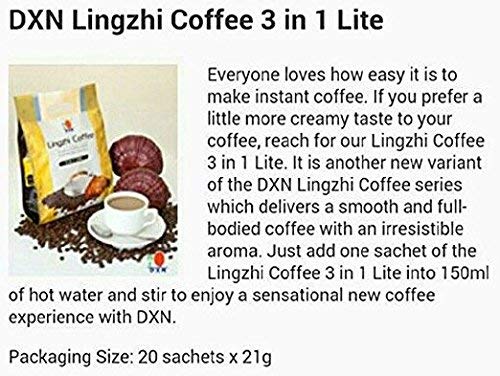 DXN Lingzhi 3 in 1 Lite Ganoderma Coffee 20 Sachets