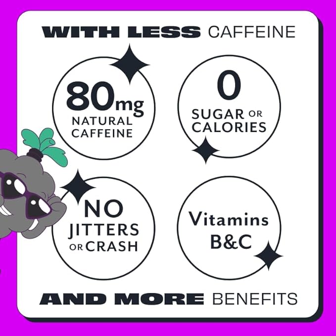 ASPIRE® Black Raspberry Healthy Energy Drink 80mg Natural Caffeine Zero Sugar No Carbs Keto Friendly 12 Pack Green Tea Sugar Free Drink Low Caffeine Zero Calorie