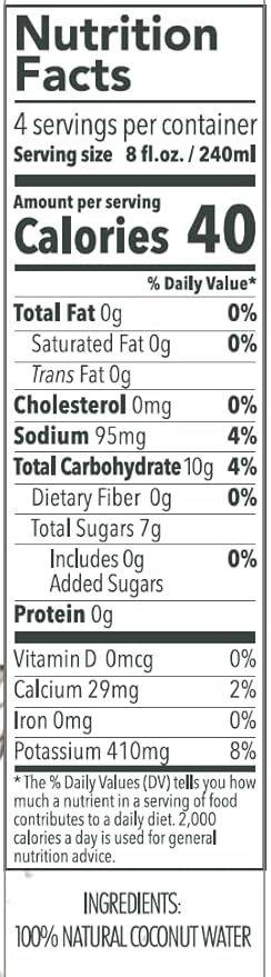 6 Pack of Nature's Goodness Coconut Water - 33.82 Fl Oz 1(L) (No Pulp Sugar Free Vegan Hydrating Naturally)