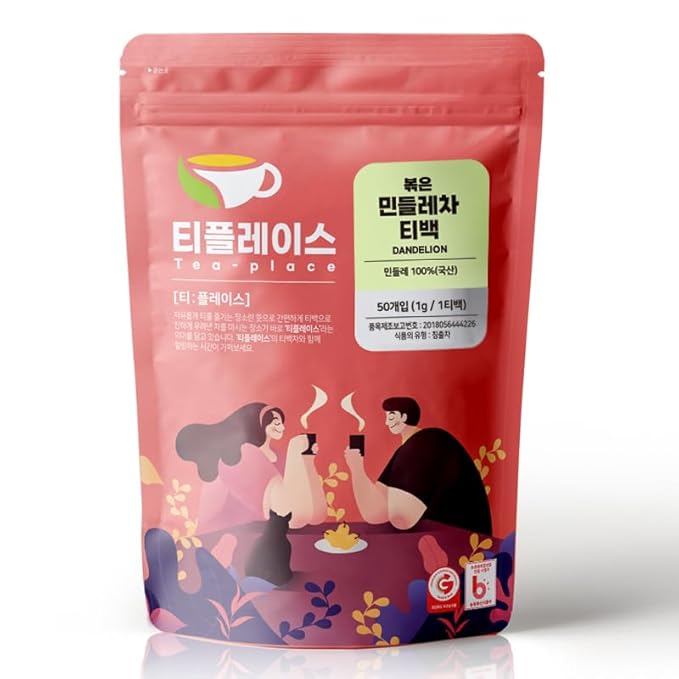HELLO KFOOD TEA PLACE Korean Style Roasted Tea Bags - Dandelion Tea (민들레차) 50 Count