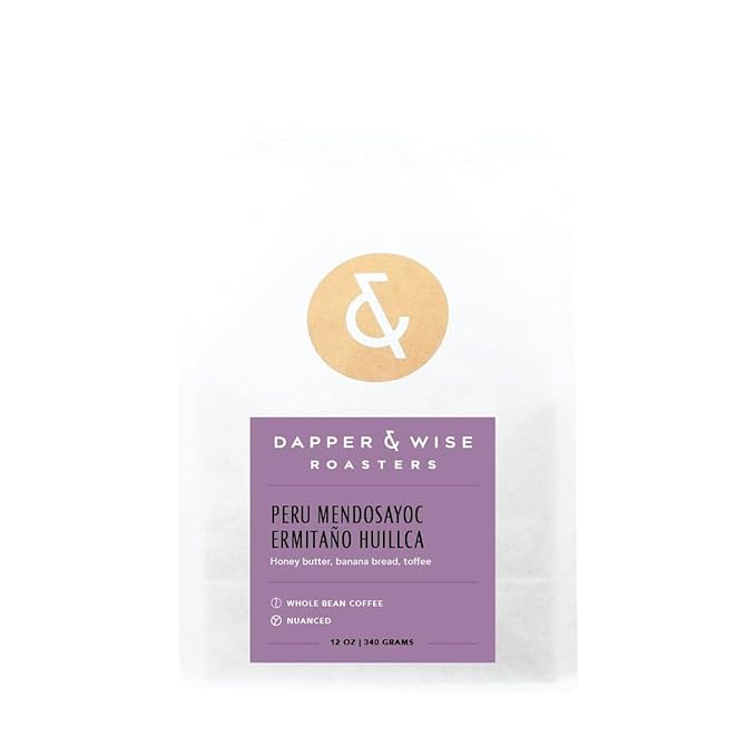 Peru Mendosayoc Ermitaño Huillca - Roasted by Dapper &amp Wise - Whole Bean Coffee - 2 Pound Bag