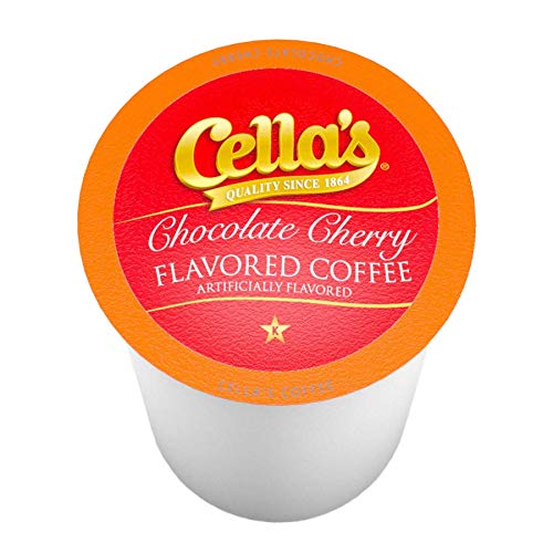Cella's Chocolate Cherry Coffee Pods Compatible with Keurig K Cup BrewersMedium Roast Flavored CoffeeSmooth Serve Pods for Home and Office40 Count (Pack of 2)