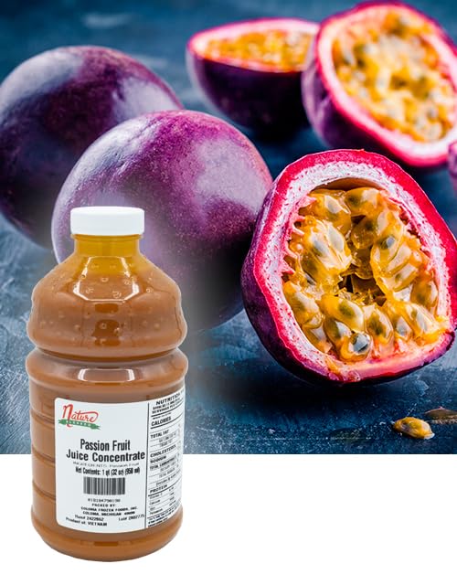 Nature Blessed 100% Pure Passion Fruit Juice Concentrate - 4 Quarts (4/32 fl oz bottles) Especially good for Home Vintners Home Brewers Smoothies a Refreshing Drink or Making Jelly