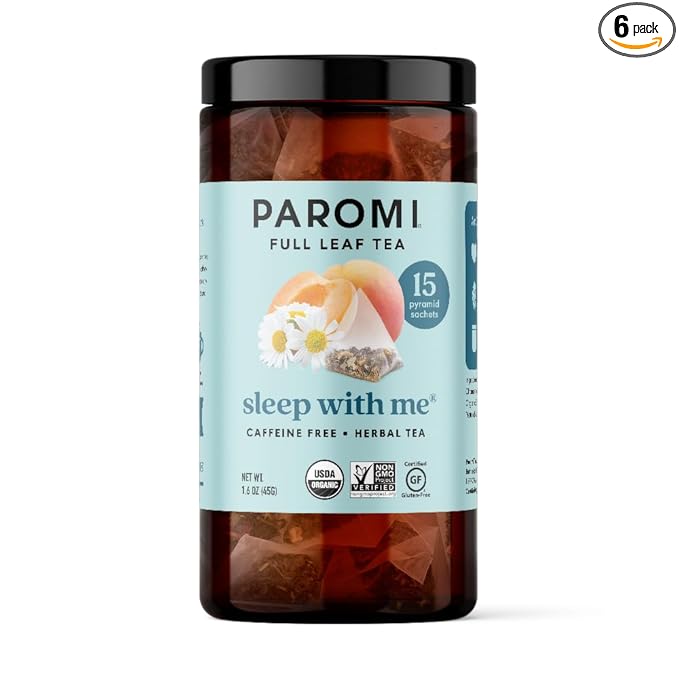 Paromi Sleep with Me Organic Herbal Tea Signature Jar 15 Count (Pack of 6)