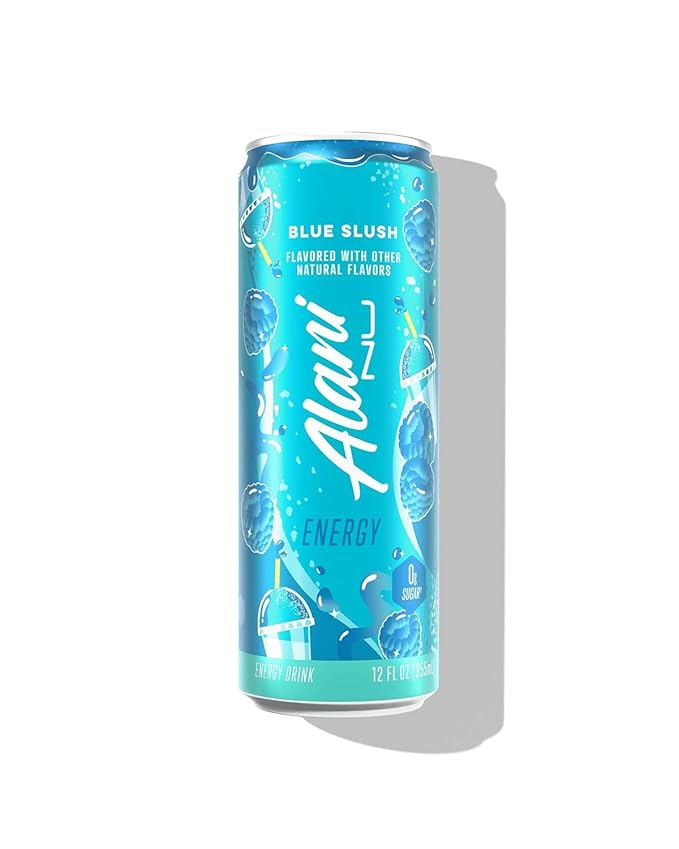 Alani energy drink Cherry Bomb &amp Blue slush variety pack 18 cans - Sugar Free Low Calorie Energy Drinks - Pre Workout Performance Zero Sugar 12 Fl Oz Cans