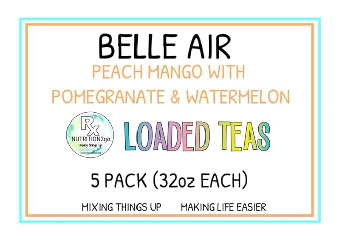RxNutrition 2go Loaded Energy Tea (5 pack bulk Belle Air)