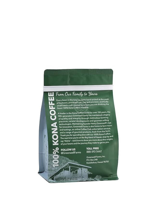 Greenwell Farms 100% Hawaiian Kona Coffee - Full City Roast Ground 8oz