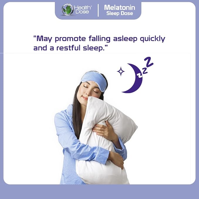Health Dose Melatonin 6 mg Extra Strength Gummy Pre-Bedtime Supplement for Restful Sleep Adults 90 Gummies Mixed Berries Flavor Pack of 5.