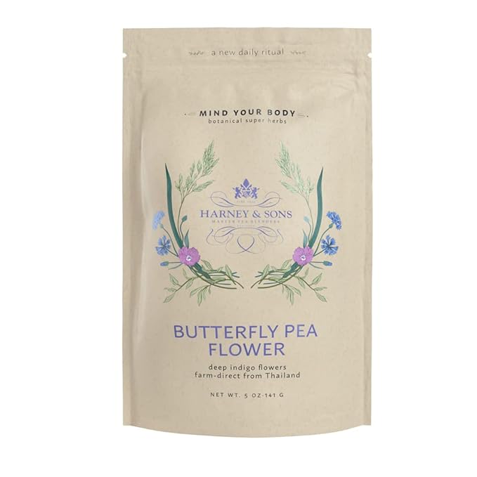 Harney &amp Sons Butterfly Pea Flower Tea 5oz Bag of Bright Blue Dried Butterfly Flower from Thailand