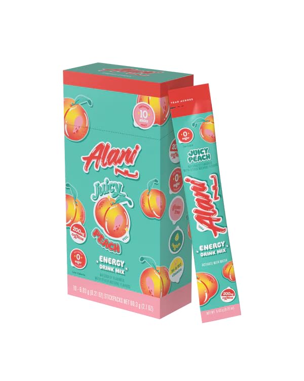Alani Energy Drinks Mix Variety Pack (Pack of 20) | Cherry Twist &amp Juicy Peach | Sugar-Free Low-Calorie Energy Boost Drink | Product delivered exactly as depicted in the images