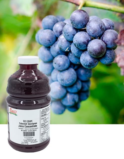 Nature Blessed 100% Pure Cabernet Sauvignon Red Grape Fruit Juice Concentrate -1 Quart (1/32 fl oz bottle) Great for Home Wine Making Brewers Distilling Smoothies