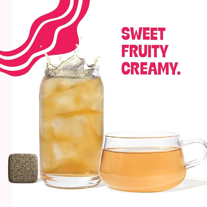 Tea Drops 30 Bulk Pack Organic Strawberry Matcha Bagless Tea - Loose Leaf Lightly Sweetened On-The-Go. Plastic-Free - Iced or Hot