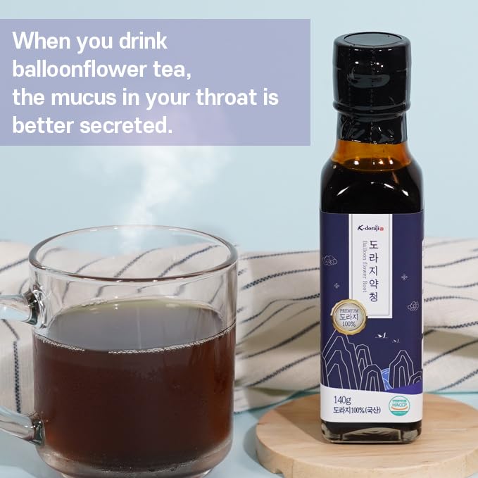 [K-doraji] Korean Premium Natural Tea Concentrate 140ml -100% Bellflower Root Extract Sore Throat