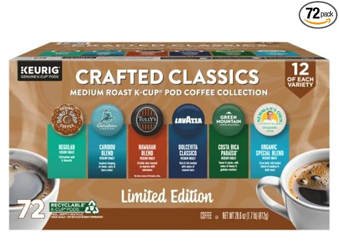 Crafted Classics Medium Roast Coffee Variety Pack 72-count