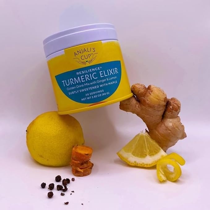 Anjali’s Cup Resilience Turmeric Elixir | Ginger &amp Lemon | Subtly Sweetened | 100% Organic | 20 Servings