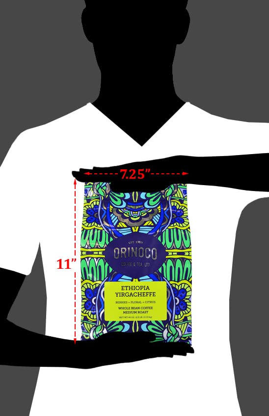 Orinoco Ethiopian Yirgacheffe 2.5lb bag Medium Roast Whole Bean Coffee 100% Arabica beans